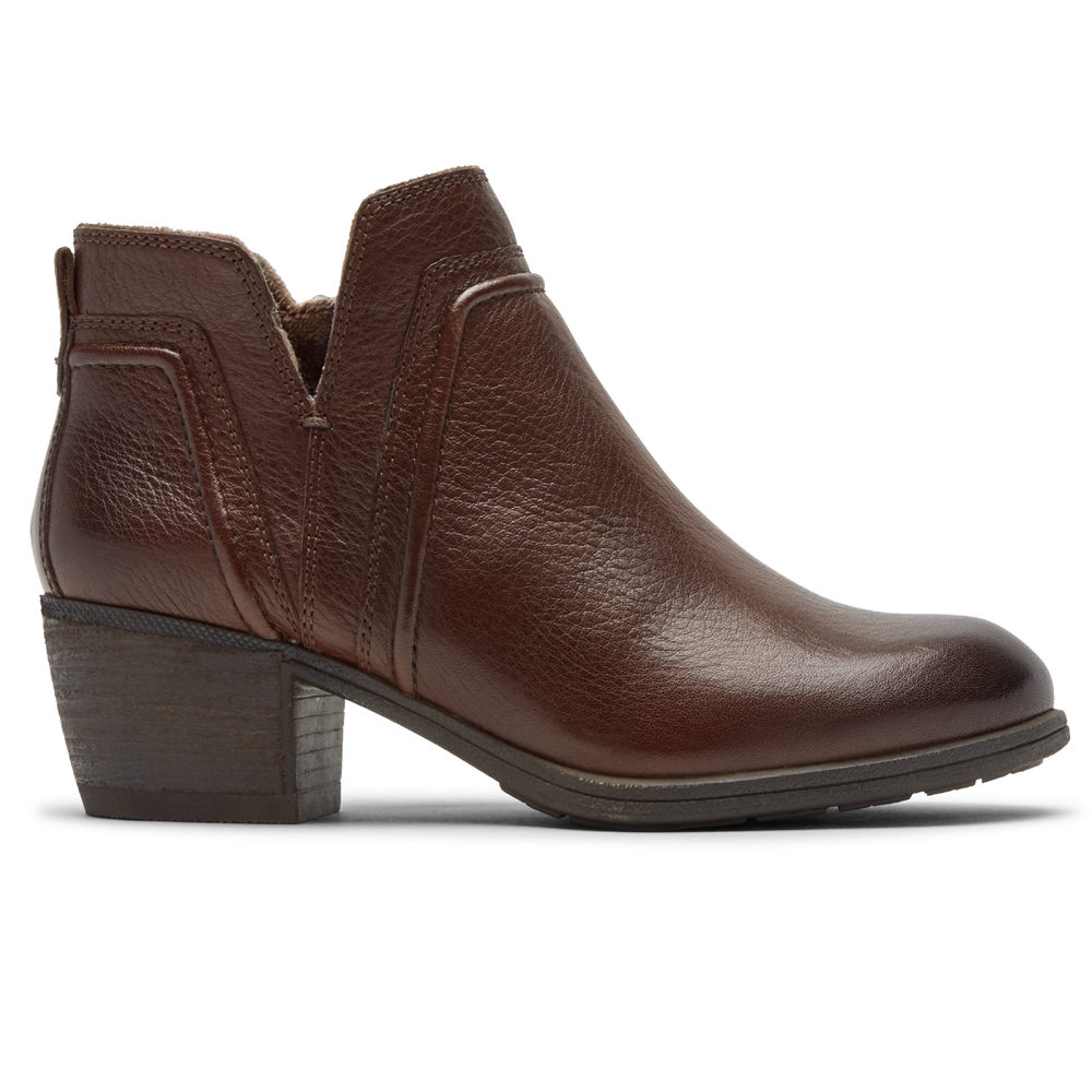 Booties Rockport Mulher Marrom - Cobb Hill Anisa V-Cut - 59163RWXC